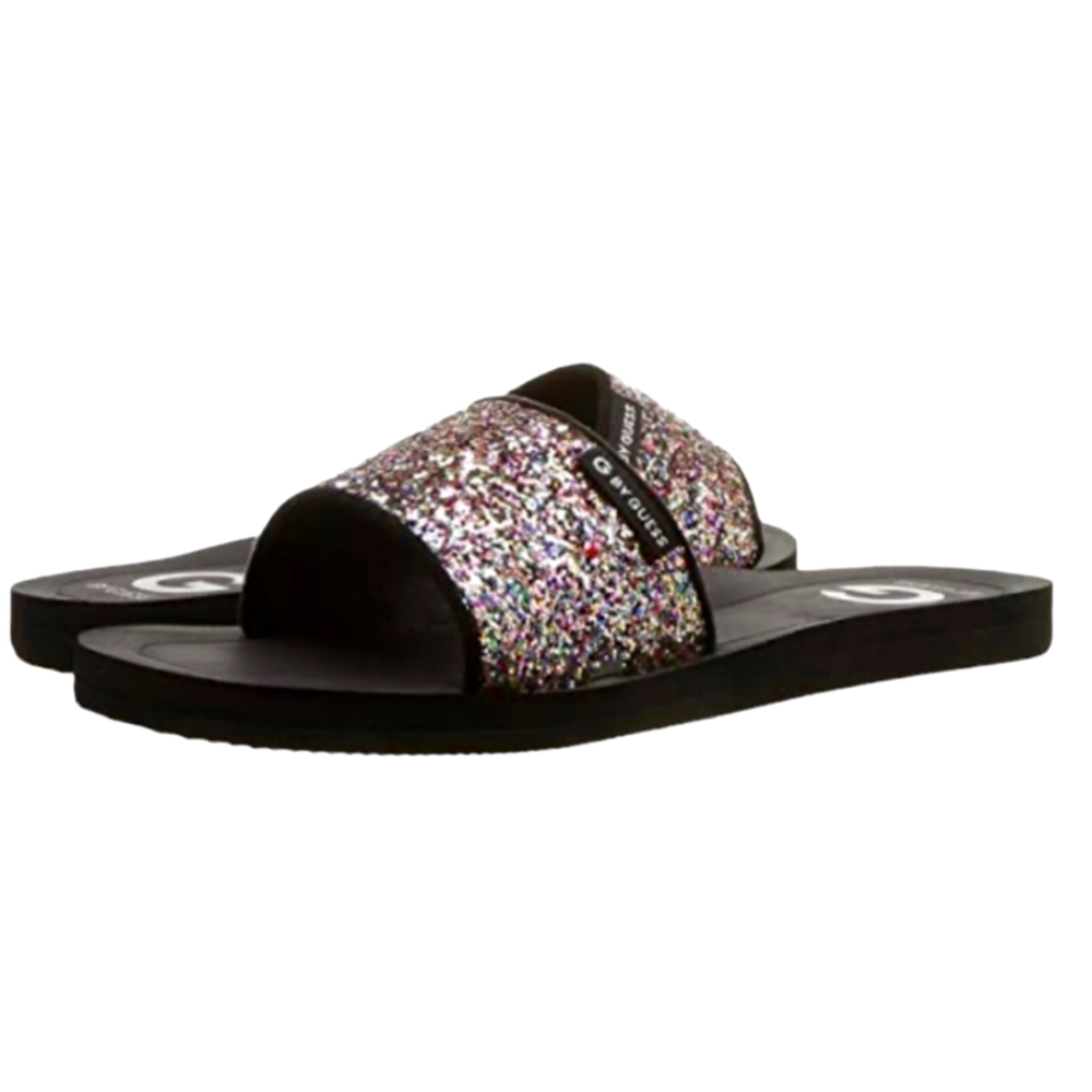 GBG by Guess Multi-color Glitter Slides Sandal